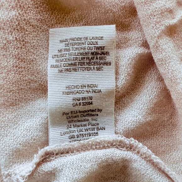 Free People Holiday to India Cap Sleeve Beaded Peplum Semi Sheer Top in Pink S - Picture 11 of 14